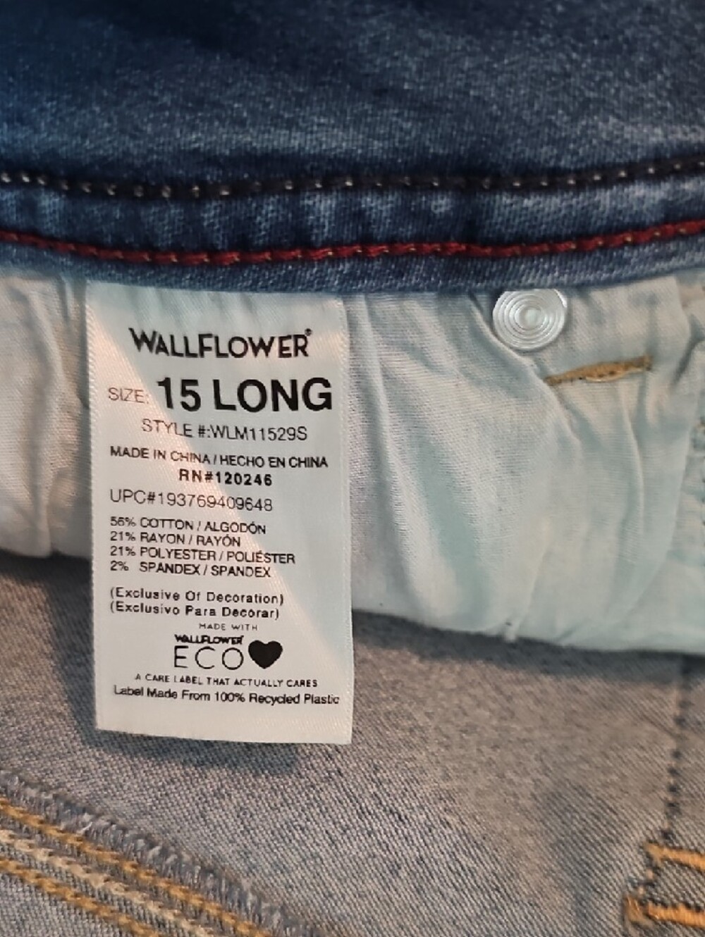 Wallflower Light Wash Faded Blue Softest Skinny Jeans, Juniors 15Long, Like New! - Picture 2 of 7
